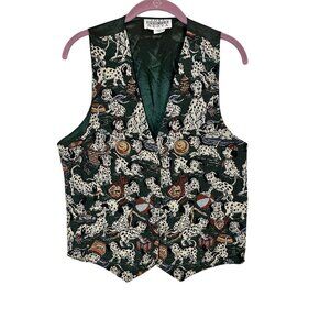 Retro Dog Vest Green L Dalmatian Tapestry Colorful 80s Preppy Classic Chic 80s